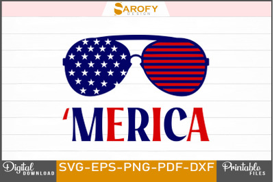 &#039;Merica-Independence day design for USA, 4th July design printable svg