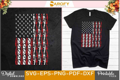 4th July T-shirt design with USA flag svg png