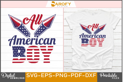 All American boy - 4th July T-shirt design for Independence day of USA