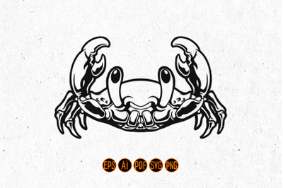 Silhouette Cute Crab SVG Clipart