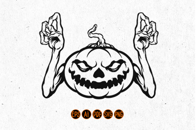 Silhouette Pumpkin Terror SVG Clipart