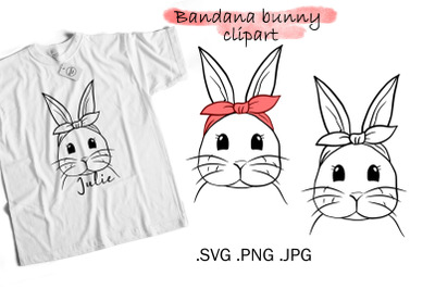 Bunny SVG bandana - Easter Bunny Clipart
