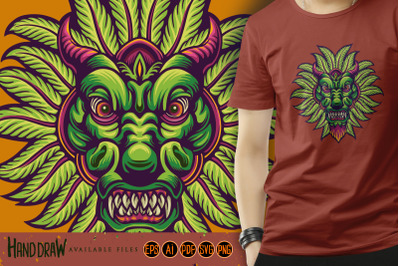 Green Cannabis Head Dragon