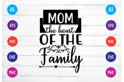 mom the heart of the family svg