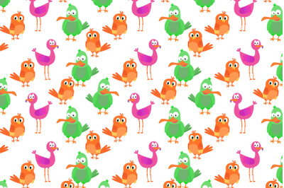 colorful animal bird pattern