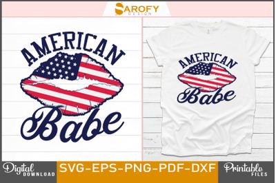 American babe - design for 4th July of USA, Happy Independence day des