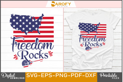 Freedom rocks-4th July design sublimation svg