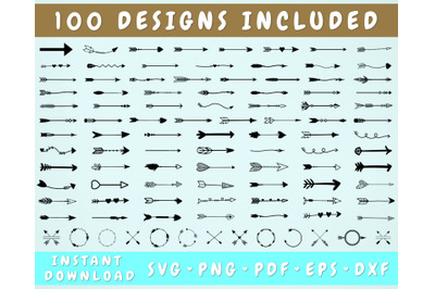 100 Arrow SVG Bundle, Arrow Cut Files