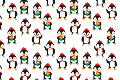 cute penguin animal cartoon pattern