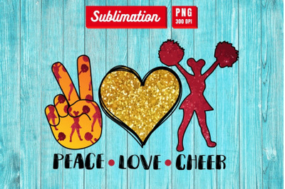 Peace Love Cheer&nbsp;Sublimation