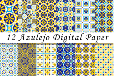 Portuguese Azulejo digital paper png. Summer seamless pattern for fabr