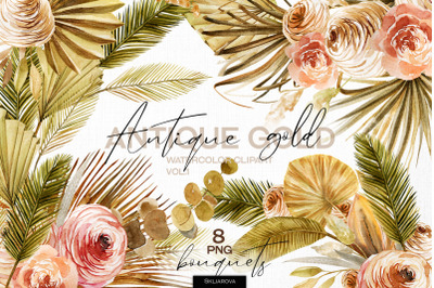 Antique gold. Bouquets set vol.1