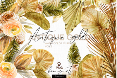 Antique gold. Bouquets set vol.2