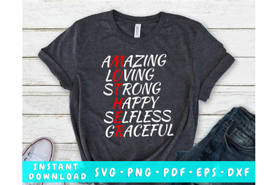 Mom Definition SVG, Amazing Loving Strong Happy Selfless Graceful SVG