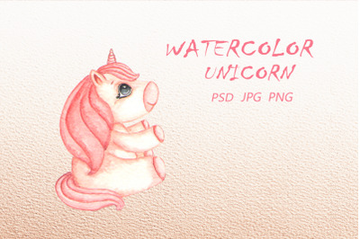 Baby Design. Unicorn Pink Watercolor T-Shirt Design
