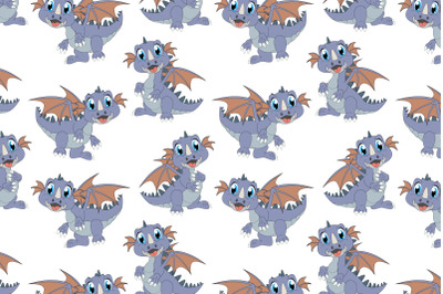 cute dragon animal cartoon pattern