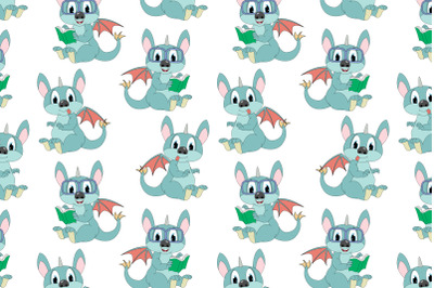 cute dragon animal cartoon pattern