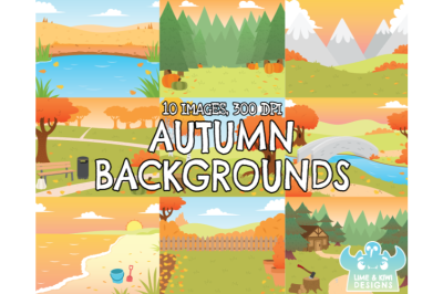 Autumn Backgrounds Clipart - Lime and Kiwi Designs