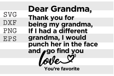 Dear grandma SVG