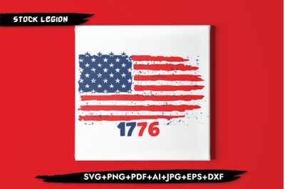 1776 USA Flag SVG