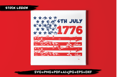 4th July 1776 Flag SVG