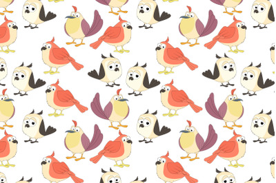 cute bird animal cartoon pattern