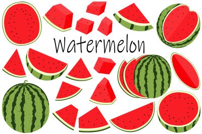 Watermelon vector. Watermelon clipart. Watermelon SVG.