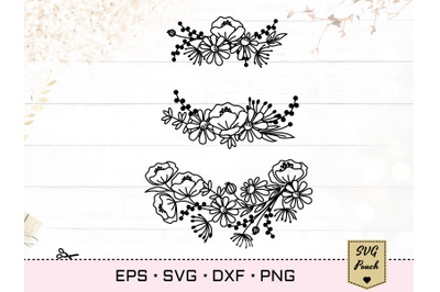 Wildflower wreath florals SVG