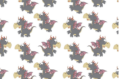 cute dragon animal cartoon pattern