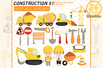 CONSTRUCTION clipart, Truck clip art, Bulldozer and Crane