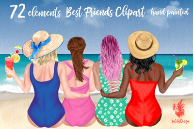 Summer girls clipart Beach clipart Swimwear girl clipart