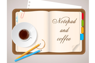 Notepad and Coffee Cup