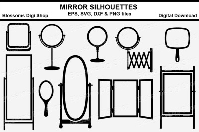 Mirror Silhouette SVG, EPS, DXF and PNG cut files