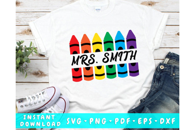 Teacher Crayon SVG, Crayon Split Monogram SVG