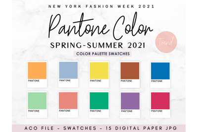 Pantone color spring - summer 2021, Swatches