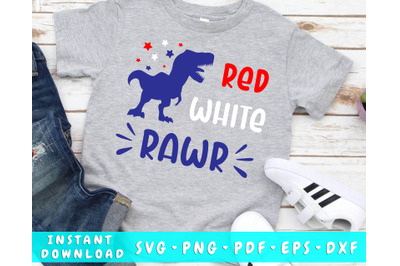 Red White Rawr SVG, 4th of July Dinosaur Svg, Boy 4th of July SVG