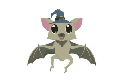 cute bat animal cartoon, simple vector illustration