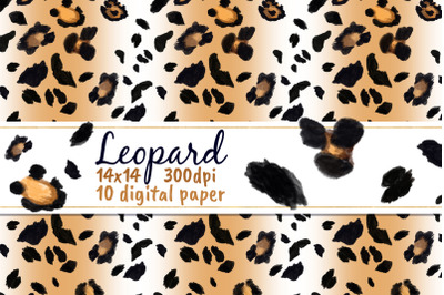 Leopard Spots Digital Paper Cheetah Watercolor Clipart Skin Seamless P