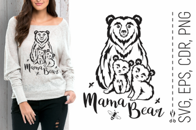 Mama Bear with Babies Mother&#039;s Day SVG