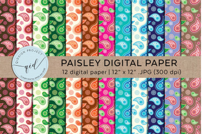 paisley digital paper