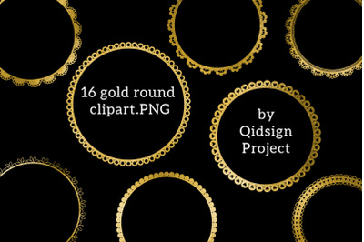 16 gold round clipart.png