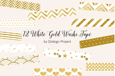 12 white gold washi tape