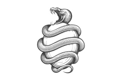 Snake and The World Orphic Egg Tattoo