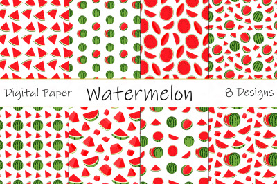 Watermelon pattern. Summer fruits pattern. Watermelon SVG.