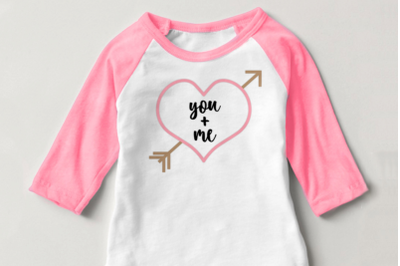 You and Me Heart with Arrow | SVG | PNG | DXF | EPS