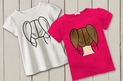 Pigtails from the Back | SVG | PNG | DXF | EPS