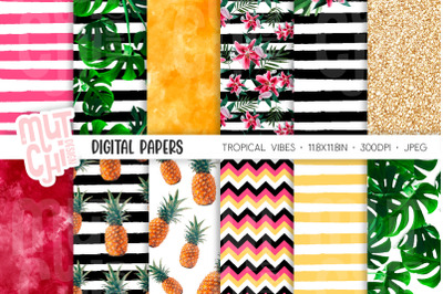 Tropical Vibes Digital Paper set