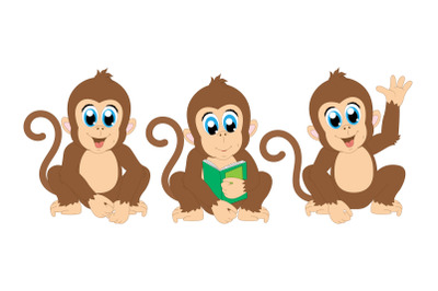 cute monkey animal cartoon