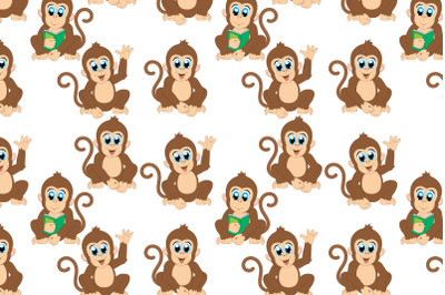 cute monkey animal cartoon pattern