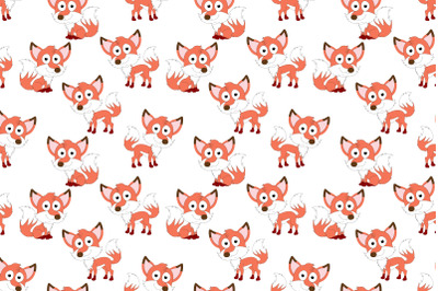 cute fox animal cartoon pattern